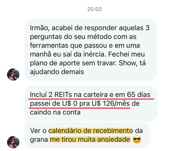 Depoimento de aluno