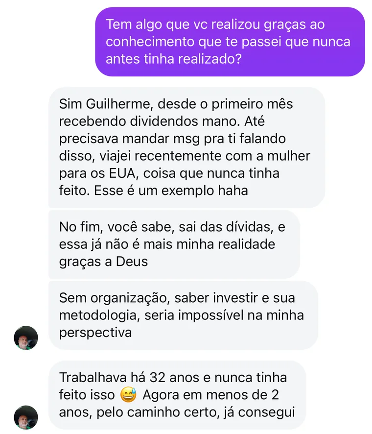 Depoimento de aluno